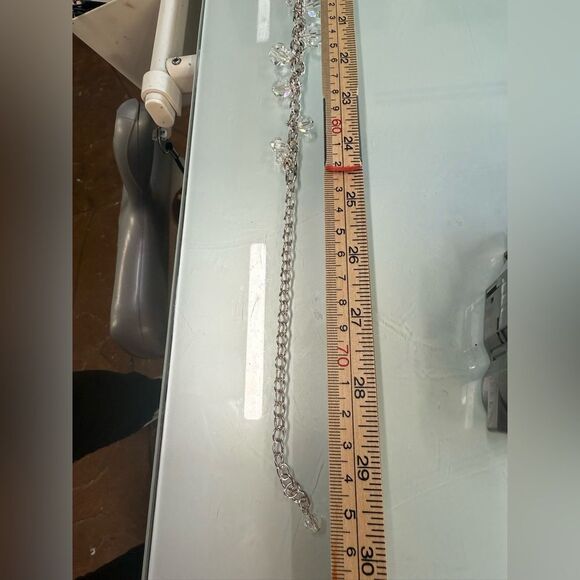 Swarovski Clear Crystal Teardrop Necklace – Rhodium Plated, Swan Logo, Boxed - Picture 9 of 15